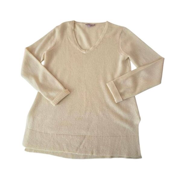 Calypso St. Barth Womens Yellow Cashmere V Neck Pullover Sweater Size Medium - Picture 6 of 11